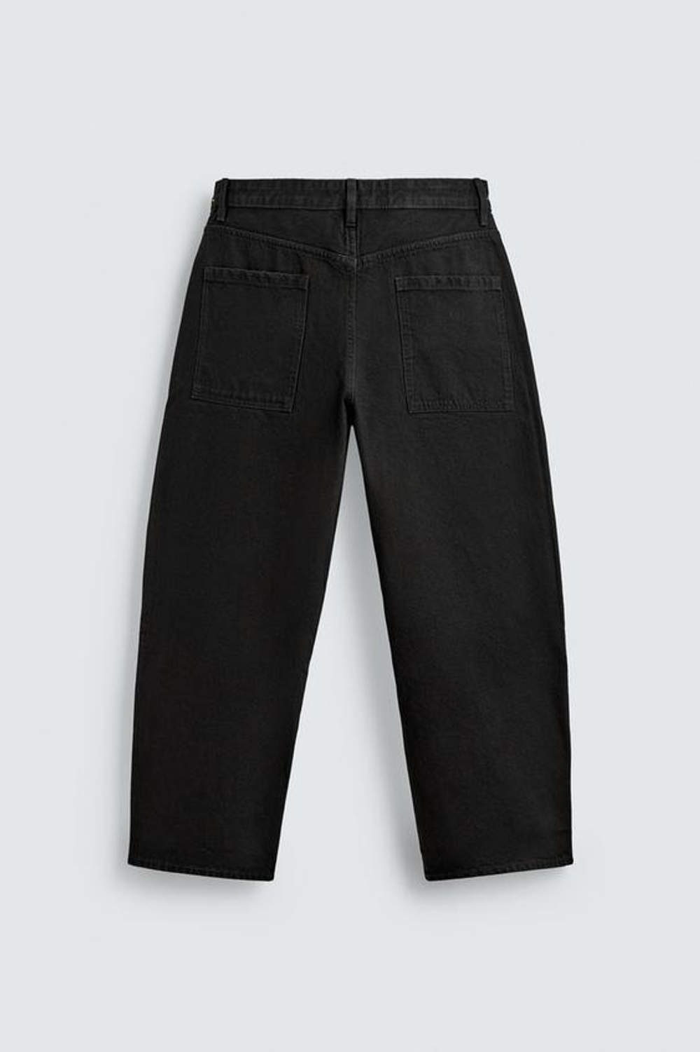 ZARA ДЖИНСЫ TAPERED WIDE FIT, ЧЕРНЫЙ