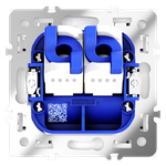 Розетка компьютерная встраиваемая двойная RJ45+RJ45 кат.6, (белый матовый) Voltum S70 VLS060202