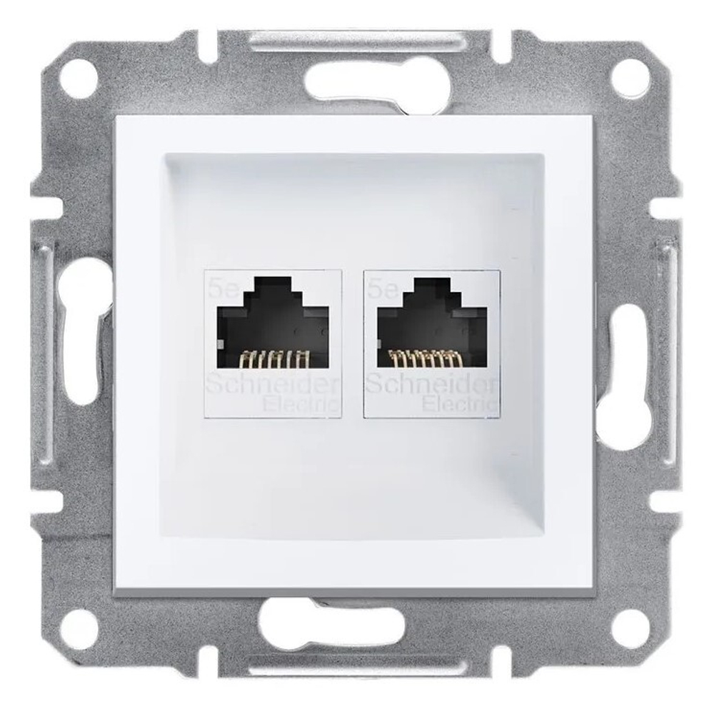 РОЗЕТКА КОМП С/У 2-ГНЕЗДА RJ45 CAT5E МЕХ БЕЛЫЙ ASFORA /SCHNEIDER/