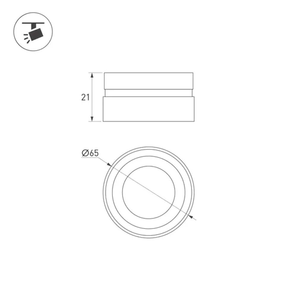 Насадка с фиксированным углом LGD-ARTIFACT-LENS-R65 (BK, 30 deg) (Arlight, Металл) 057125