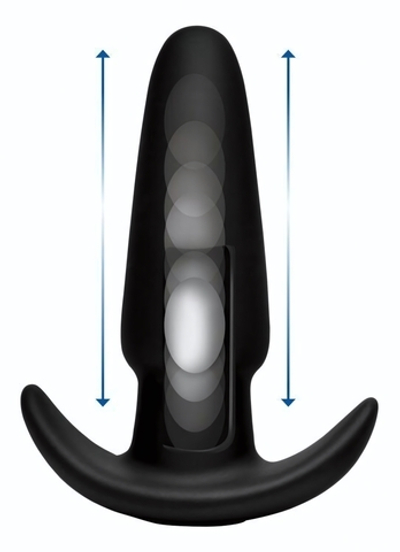 Черная анальная вибропробка Kinetic Thumping 7X Medium Anal Plug - 13,3 см. (Цвет: черный)