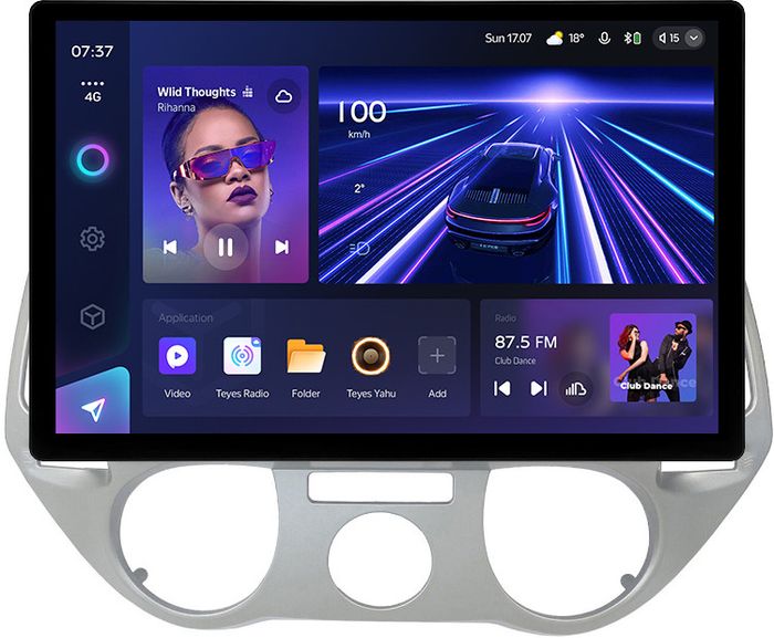 Магнитола для Hyundai i20 2009-2012 (кондиционер) - Teyes CC3-2K монитор 13" 2K QLED на Android 10, Быстрая, CarPlay, 4G SIM-слот