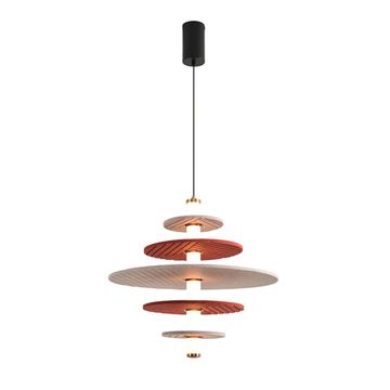 Светильник подвесной 14W 3000K 8296/14AL черный/бежевый/бурый FELTA Lumion