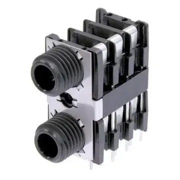 Neutrik NSJ12HF-1 двойной панельный разъем Jack 6,3мм TRS (стерео) гнездо, для установки на вертикал