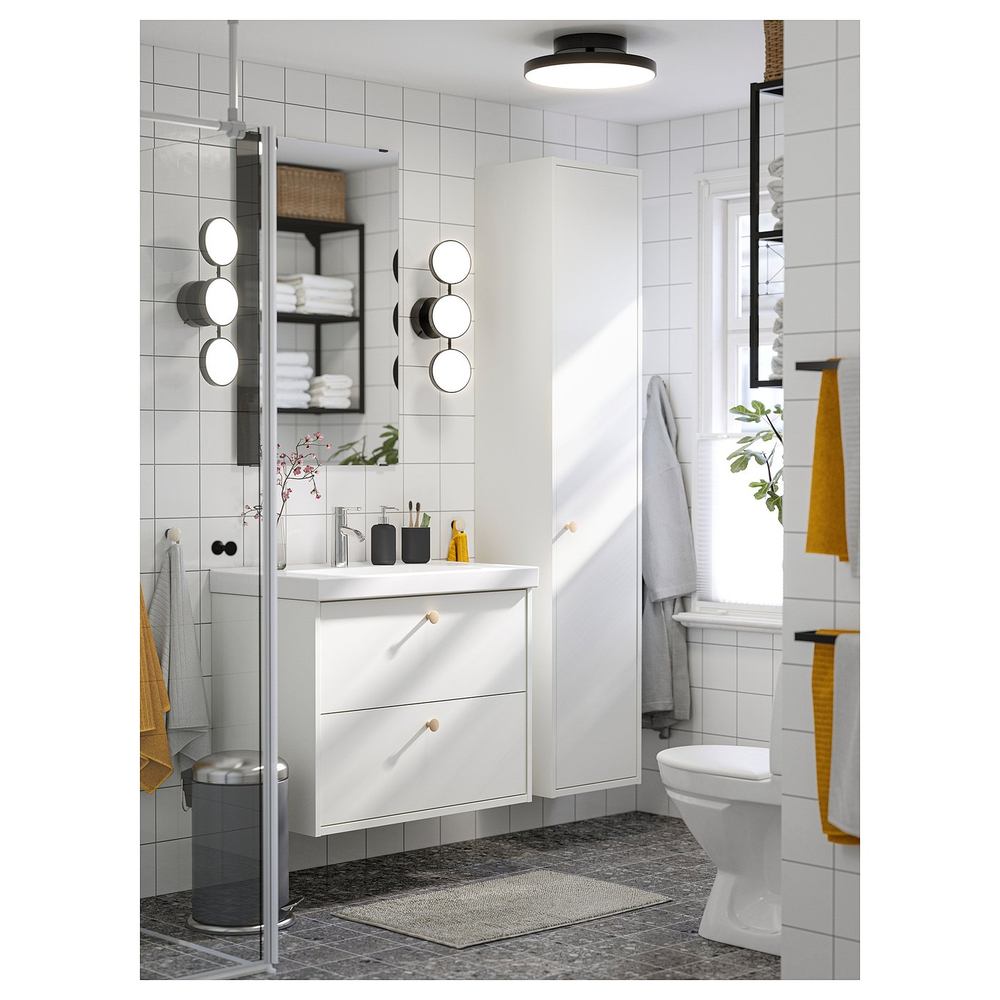 IKEA KABOMBA  (ИКЕА КАБОМБА)  -  Потолочный светильник LED - матовый чёрный 36 см