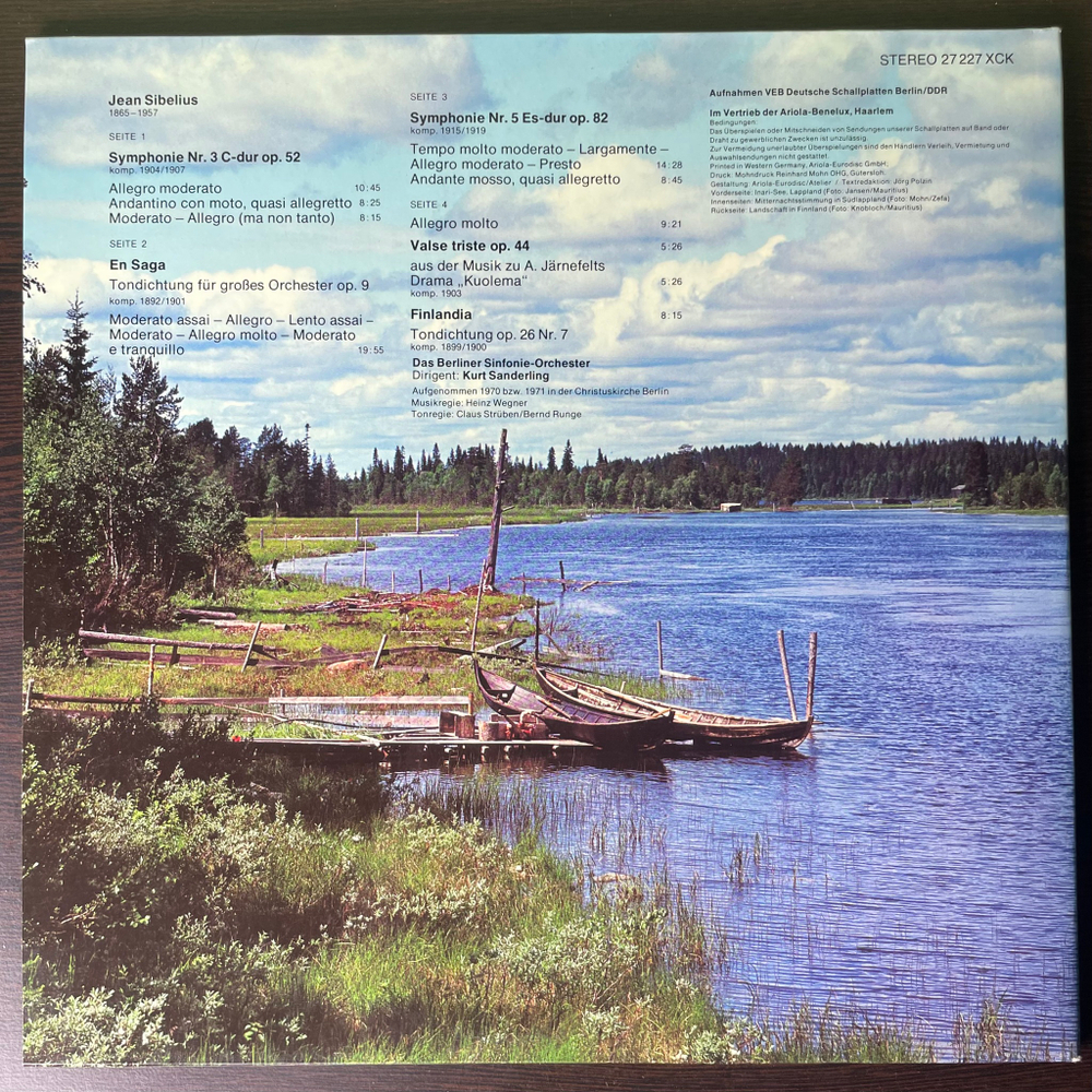 Сибелиус, Берлинский симфонический оркестр - Финляндия 2LP (Германия)