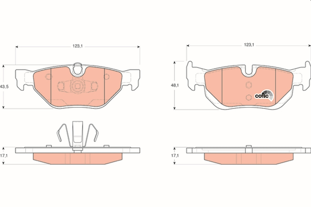 TRW - GDB1626-TRW - Brake Pad Set, disc brake