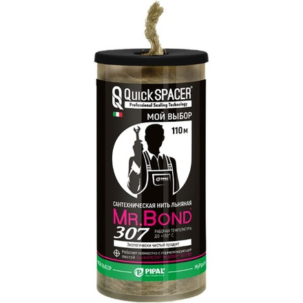 QS® Mr.Bond® 307 Нить льняная сантехническая, 55м