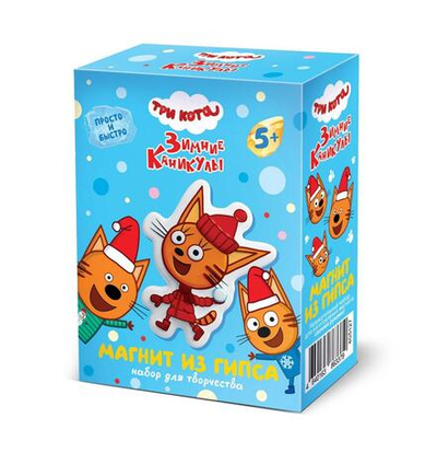 Магнит из гипса "Три кота. Зимние каникулы. Карамелька" (Фантазер)
