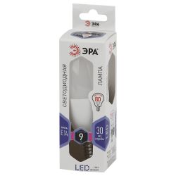 Лампа светодиодная ЭРА STD LED B35-9W-860-E14 9Вт свеча холодный дневной свет Е14 | Лампы cветодиодные Свеча (B/C)