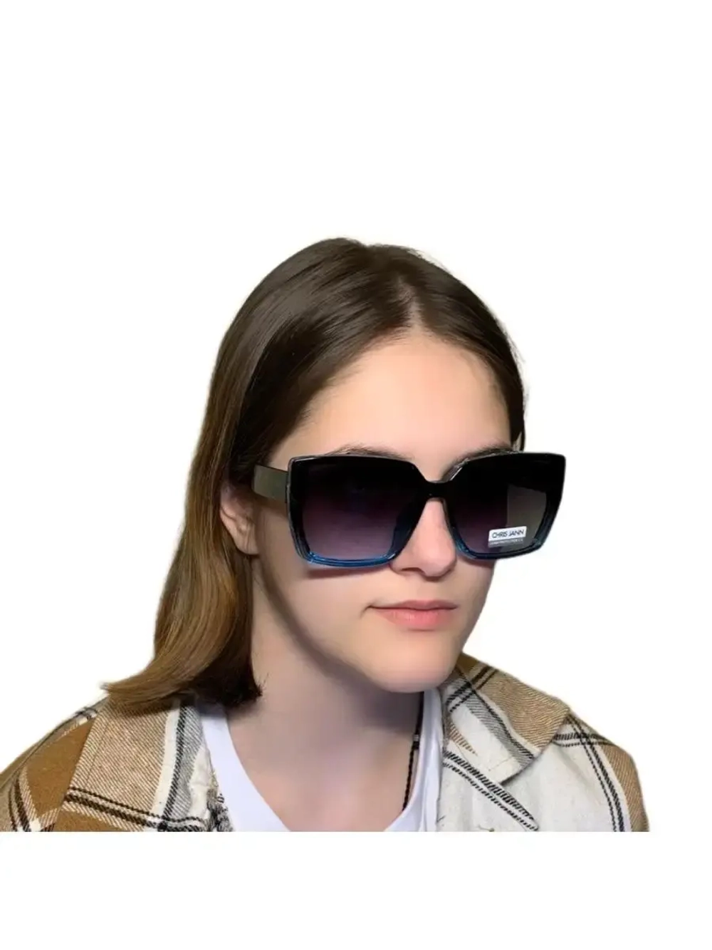 Синие квадратные очки
