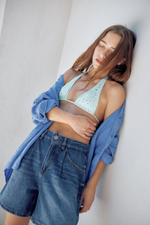 ДЕНИМОВЫЕ ШОРТЫ С ВЫСОКОЙ ПОСАДКОЙ — ZW COLLECTION — ZARA