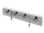 ErgoFount TBBS-800C Настольное крепление back-to-back для 8 мониторов диагональю до 24'' конфигурации 1х4 с зажимом к столу типа "С". Цвет - серебристый