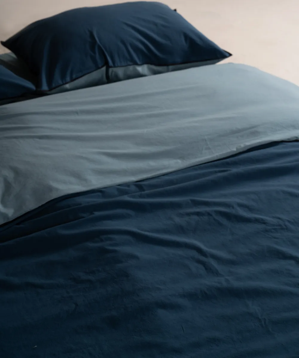 Lımasso КПБ 4 пр. Stonewashed Essualte Akdeniz Blue-Dress Blue пододеяльник 200*220, простынь 240*260, наволочки 50*70 2шт — фото 5