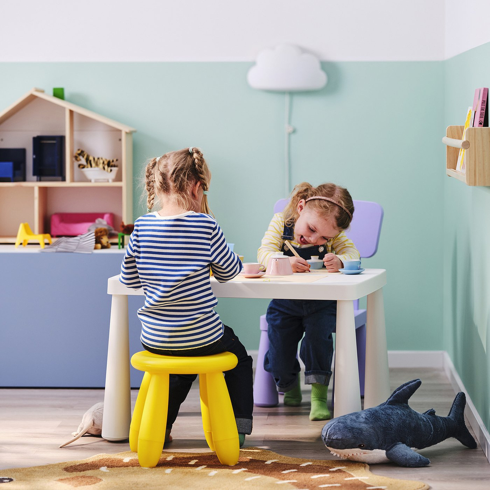 IKEA MAMMUT  (ИКЕА МАММУТ)  -  Табурет детский - для помещения/для улицы/жёлтый