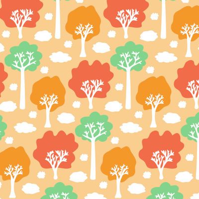 Buy fabric forest trees autumn orange