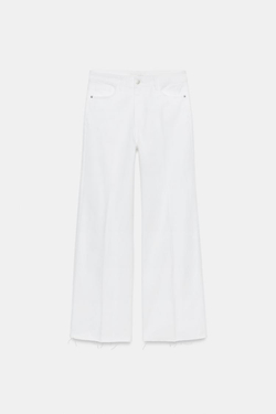 ZARA ДЖИНСЫ Z1975 STRAIGHT СО СРЕДНЕЙ ПОСАДКОЙ, БЕЛЫЙ