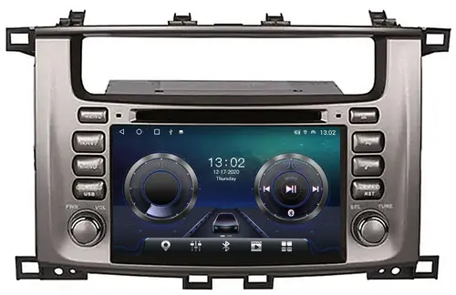 Магнитола для Toyota Land Cruiser 100, Lexus LX470 2002-2007 (экран климата снизу) - Kuberg MKD-7083-S10 Android 12, Быстрая, CarPlay, SIM-слот