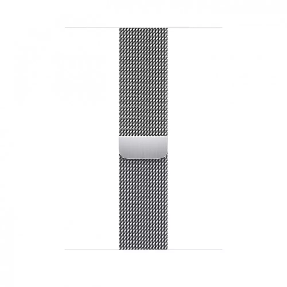 Apple Watch Series 8, 45мм, из стали серебристого цвета, миланский сетчатый браслет