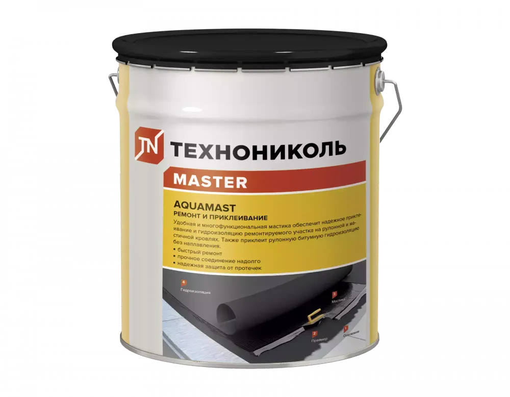 Мастика для ремонта AquaMast, ведро 18 кг ТЕХНОНИКОЛЬ