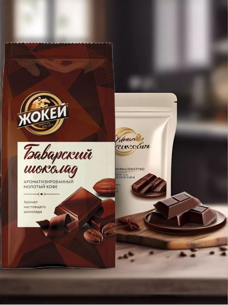 Кофе молотый Жокей Баварский шоколад 150 г x 4 шт