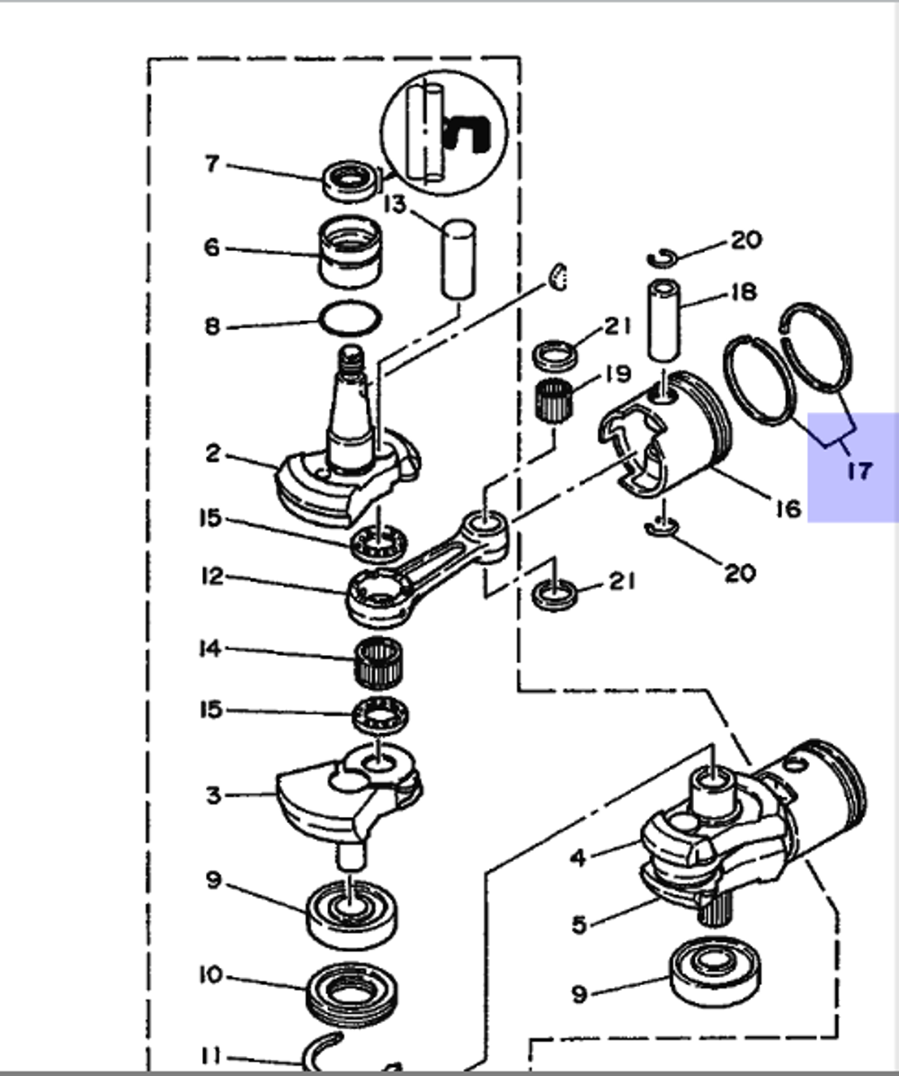 Комплект поршневых колец STD Yamaha 66T116030000