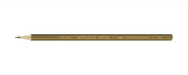 Карандаш чернографитный ТМ (HB) 12 шт, 12Д-1598 сиена золотистая Metallic shine, ВКФ MS01-12Д