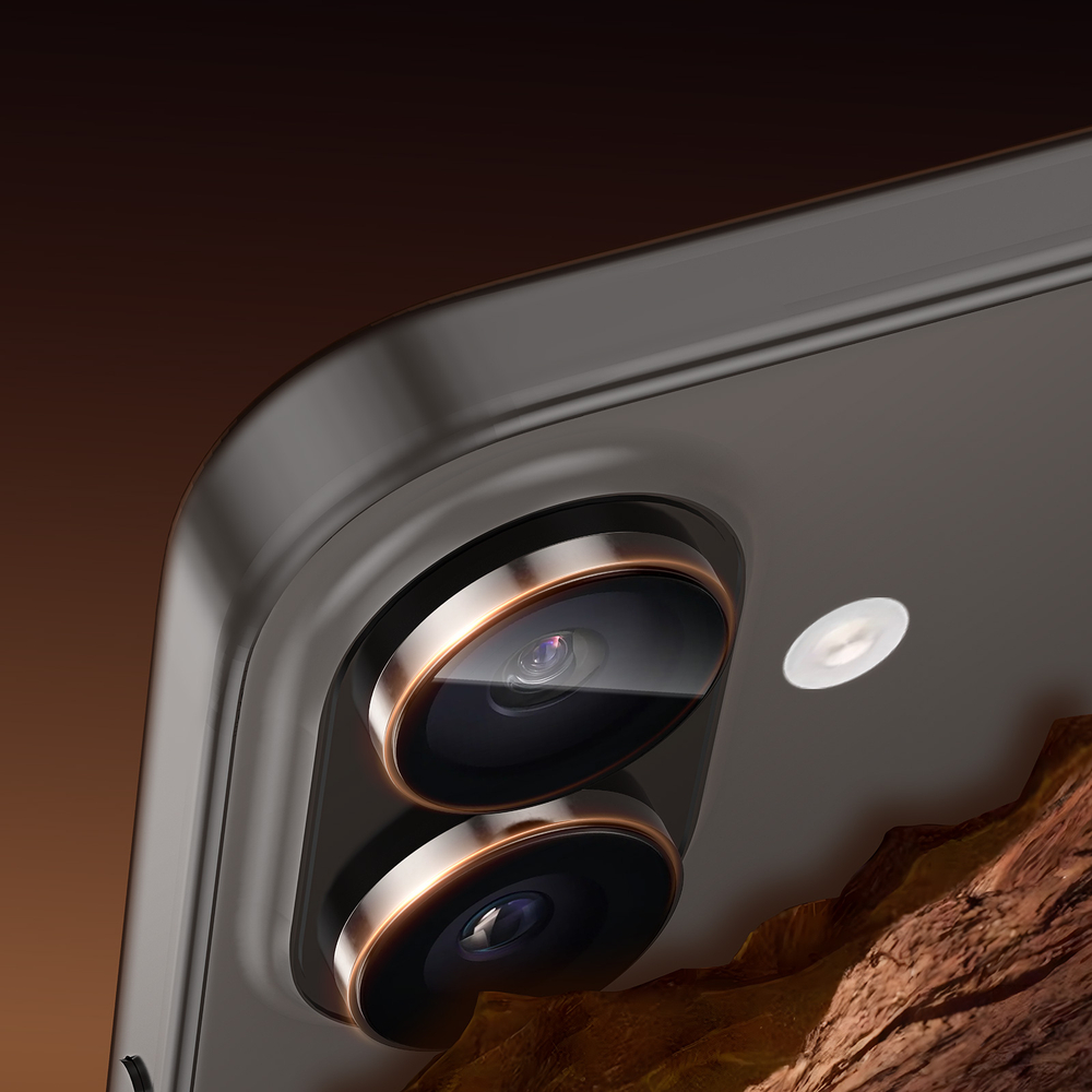 Защитное стекло на объективы камеры для iPhone 17, серия HAWK Series от Dux Ducis, рамки из алюминия зеленого цвета (Sage)