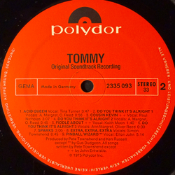 Виниловая пластинка Tommy - Original Soundtrack Recording 2LP