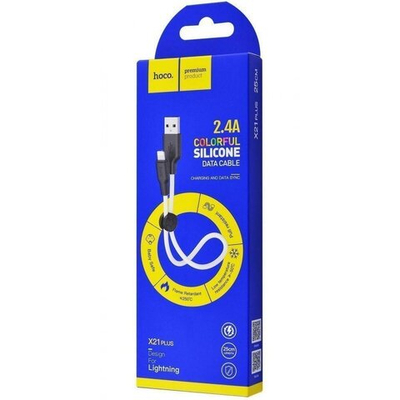 Кабель Lightning - USB-A Hoco X21 Plus, 2.4A, 0.25 м