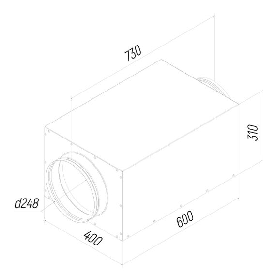 Provent KSE 250/600 ECO шумоглушитель прямоугольный