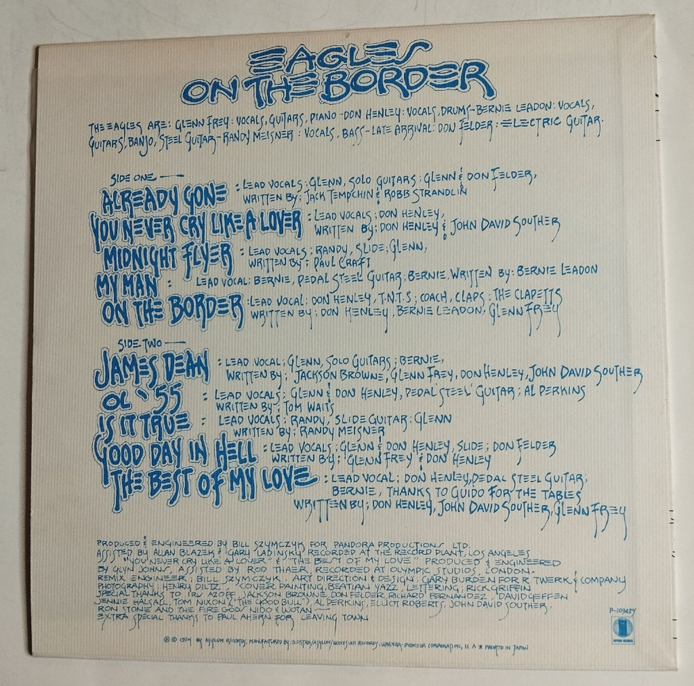 Винтажная виниловая пластинка LP Eagles On The Border (Japan 1977) (No Obi)