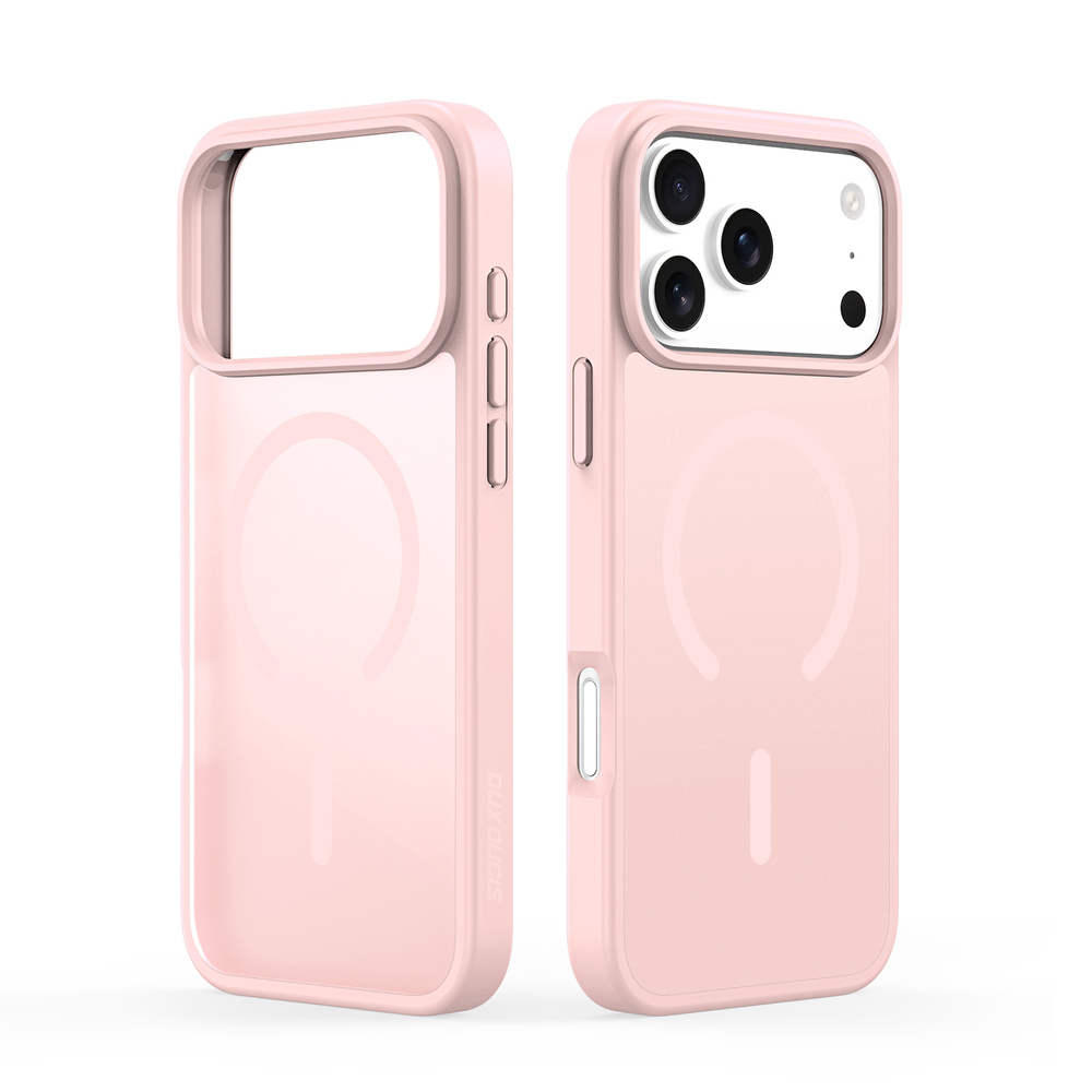 Матовый чехол светло-розового цвета с MagSafe для iPhone 17 Pro Max и 18 Pro Max, серия Yind Series (Open Ring Version) от Dux Ducis