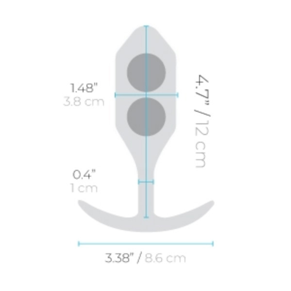 Голубая анальная пробка для ношения 12,7см b-Vibe Snug Plug 3 BV-009-TL