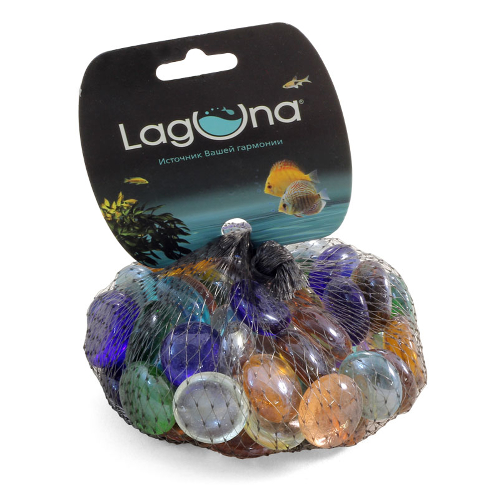Грунт стеклянный "Пуговки", L, 25-27мм, 300г, Laguna AQUA