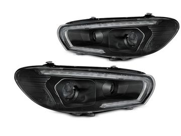 Фары передние XEONON TUBE SEQ LED BLACK для VW SCIROCCO 08-04.14