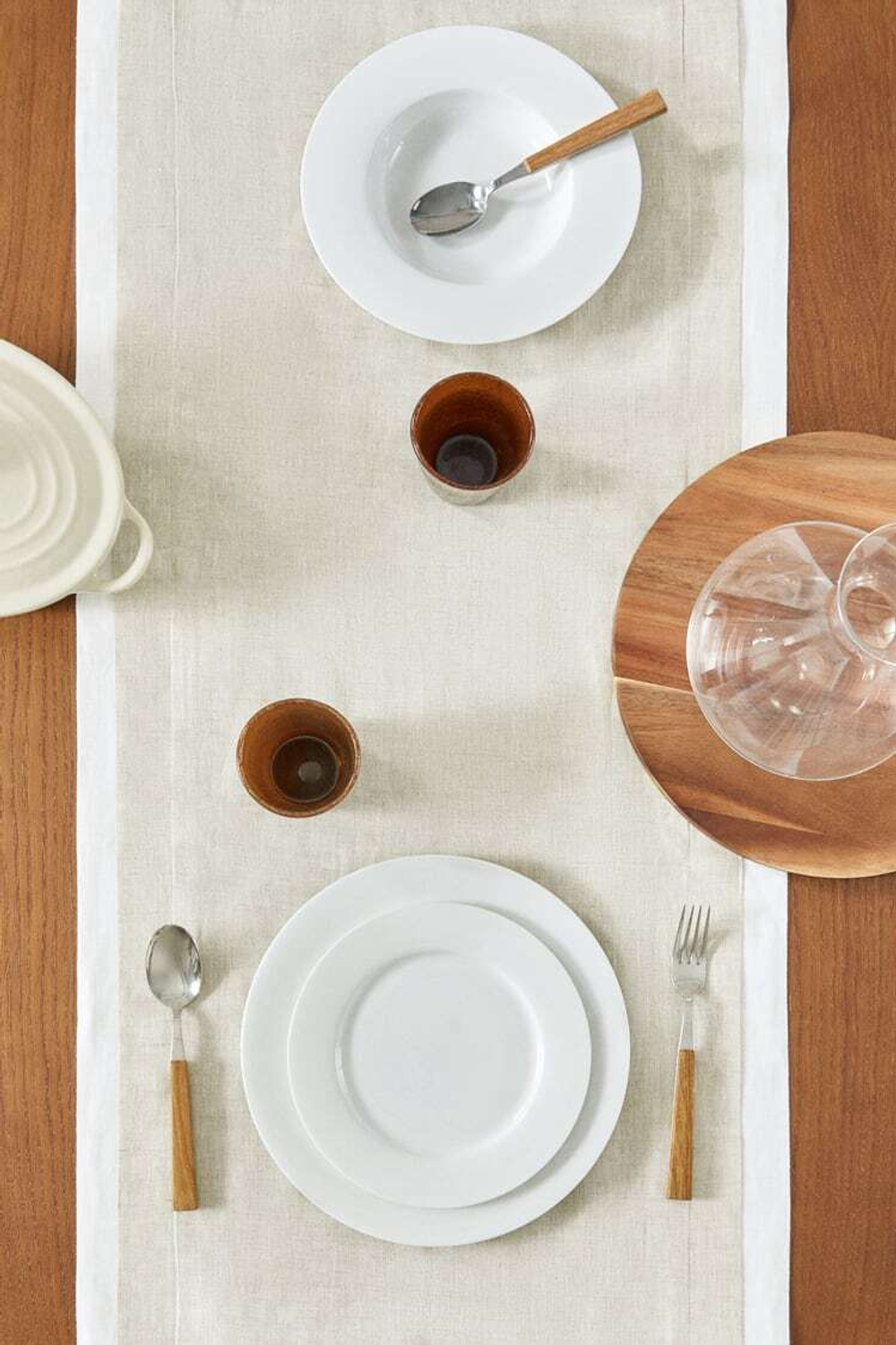 ZARA HOME ДВУХСЛОЙНАЯ НАСТОЛЬНАЯ ДОРОЖКА, ЭКРЮ