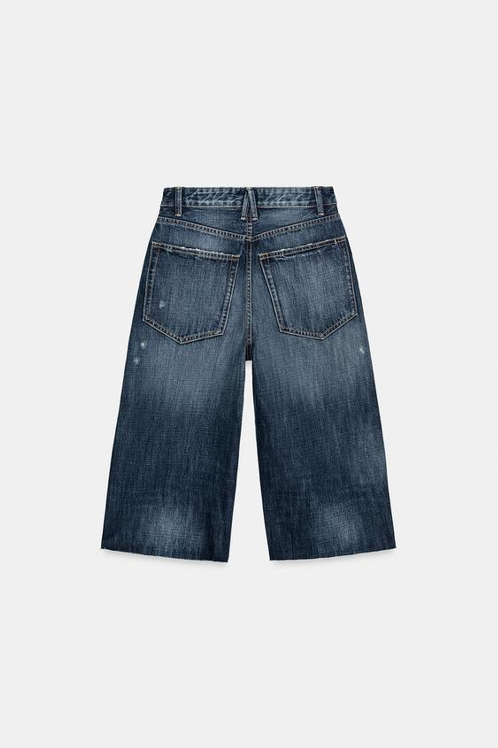 ZARA ДЖИНСОВЫЕ ШОРТЫ BAGGY TRF, МОРСКОЙ СИНИЙ