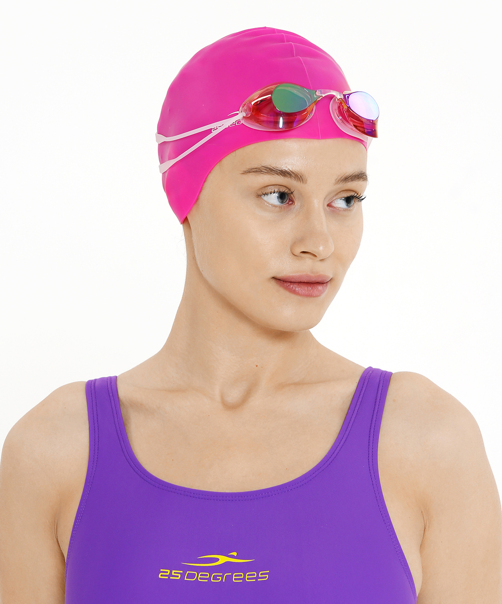 Шапочка для плавания Diva Pink, силикон, подростковый, для длинных волос