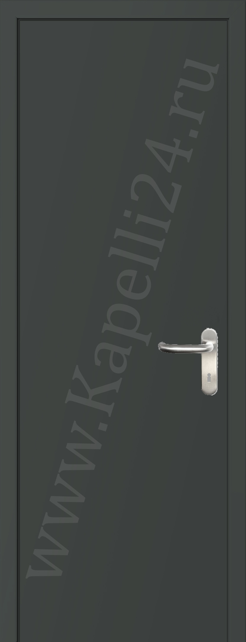 Дверь влагостойкая пластиковая KAPELLI multicolor ДГ RAL 7043 Транспортный серый В + коробка