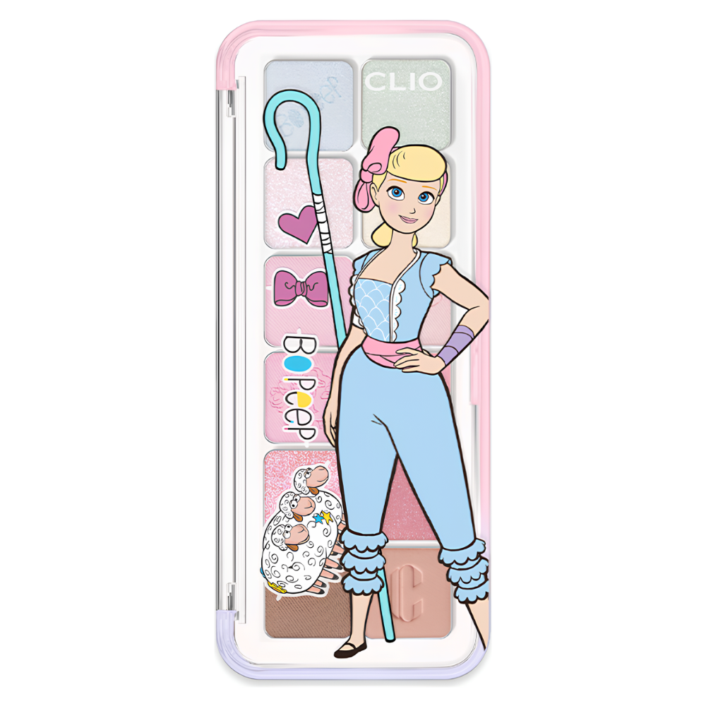 CLIO Pro Eye Palette Air (Toy Story) 19 Independent Bo Peep - Палетка теней для век + кисточка для макияжа