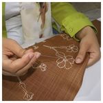 Чехол на подушку IKEA AKERNEJLIKA (АКЕРНЕЙЛИКА), Коричневый с вышивкой, 50x50 см