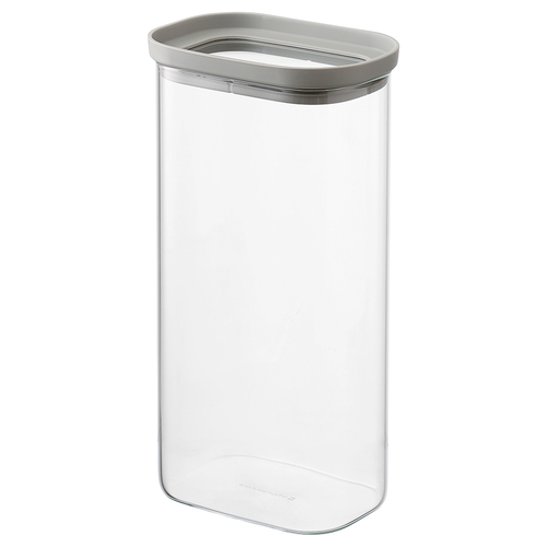 Банка для хранения прямоугольная Vacuum Glass, 1,75 л | светло-серая