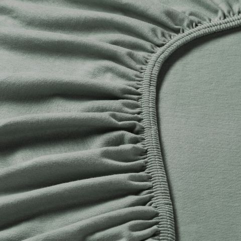 Простыня на резинке IKEA VARVIAL (ВОРВИАЛ), Хаки, 180х200 см