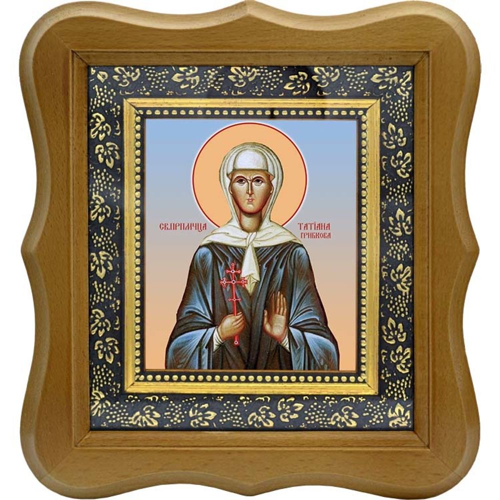 Татиана Грибкова, послушница, преподобномученица. Икона на холсте. В киоте 10 х 12 см.