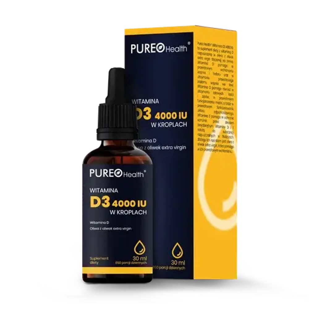 Pureo Health Витамин D3 4000IU диетическая добавка капли, 30 мл