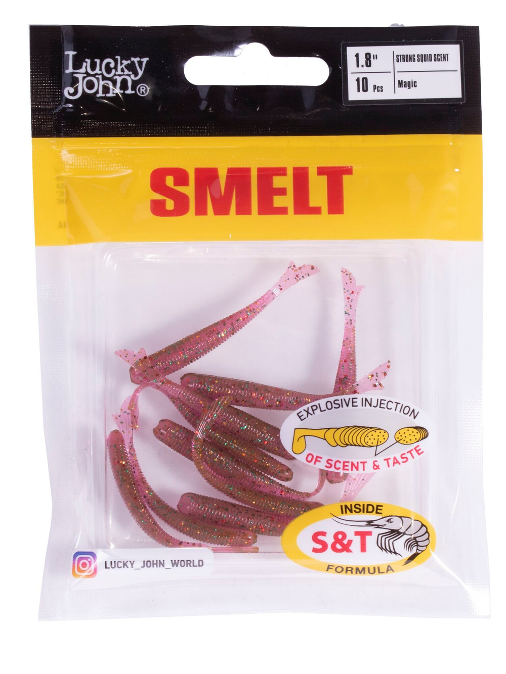 Слаги съедобные Lucky John Smelt 1.8" (4.6 см), цвет S14, 10 шт