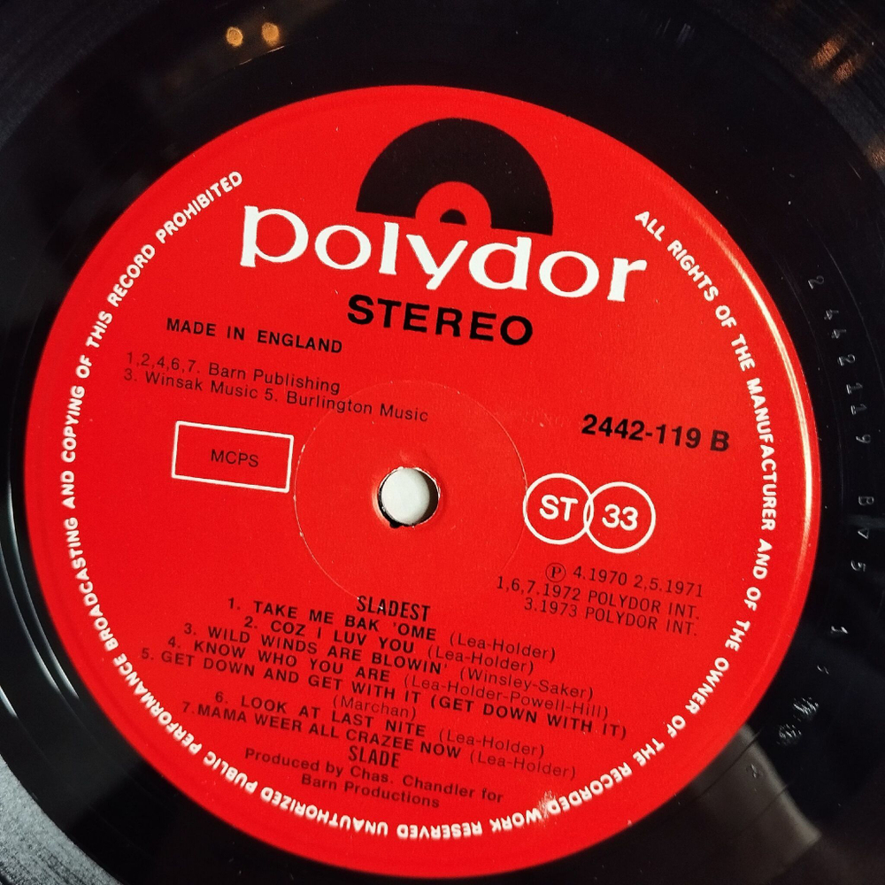 Винтажная виниловая пластинка LP Slade Sladest (UK 1973) Coz I Luv You