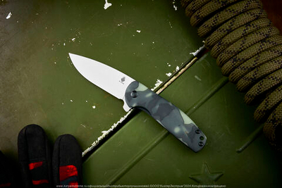 Складной нож Kizer Gemini сталь CPM S35VN StoneWash рукоять Раффир