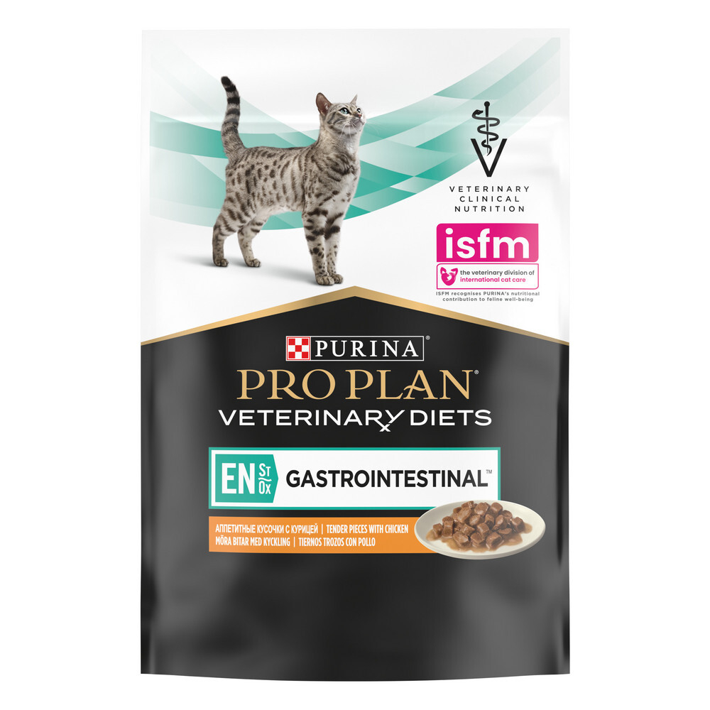 Паучи PRO PLAN VETERINARY DIETS EN Gastrointestinal при расстройствах пищеварения с курицей в соусе 85 г